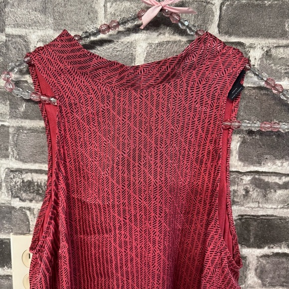 Anthropologie Maeve High Neck Tank top blouse red black printed - Picture 4 of 12